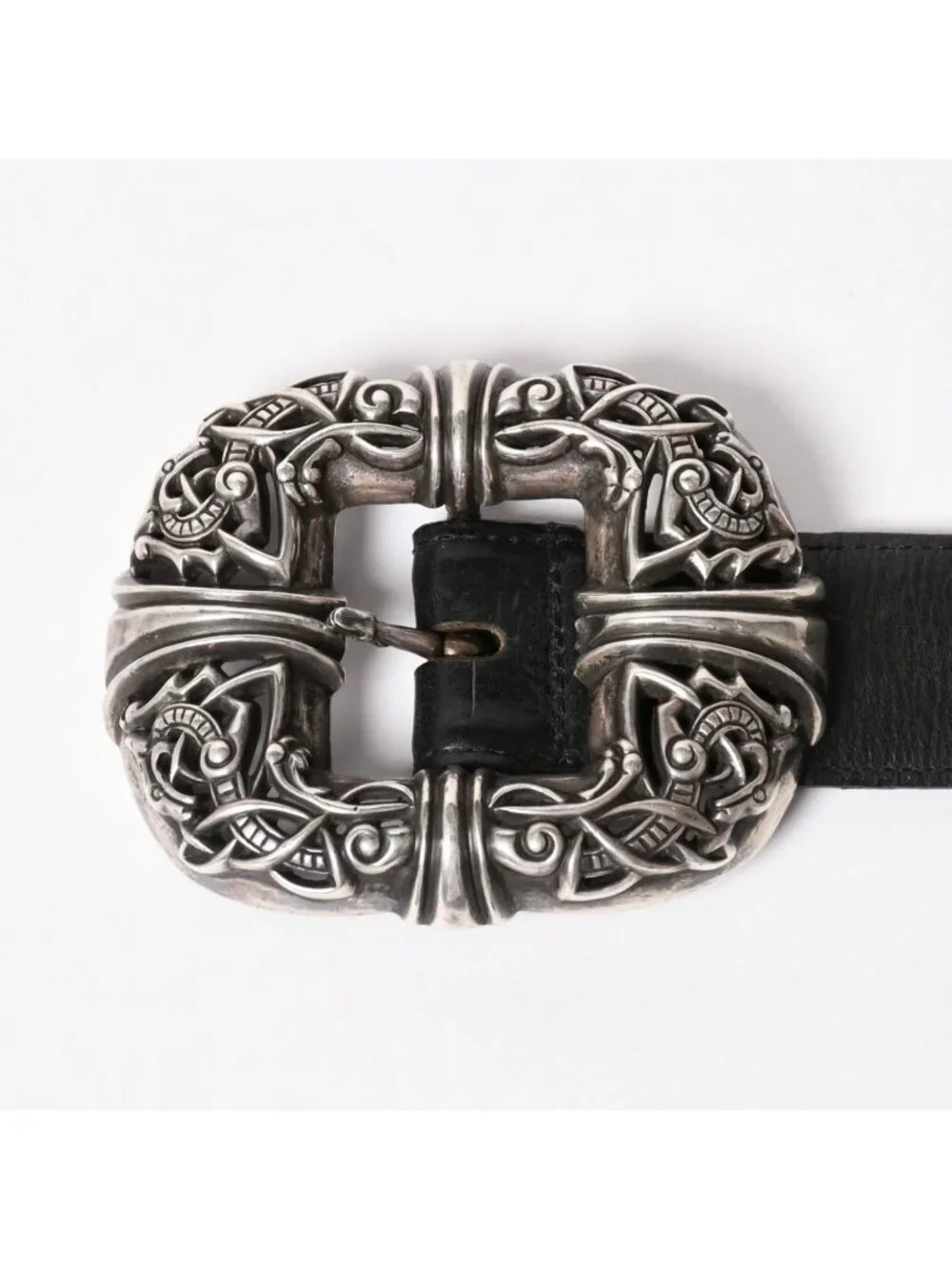 Chrome Hearts Celtic Center Bar Belt 925 Sterling Silver Leather 32
